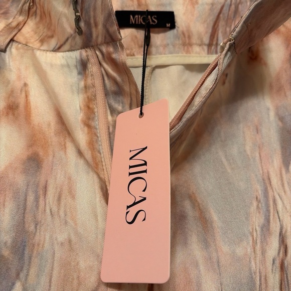 Women's Marble Print Pants - Pink and Gray - Picture 4 of 7